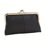 Royal Bagger Kiss Lock Trendy Wallet, Solid Color Card Holder, Perfect Clutch Bag For Daily Use