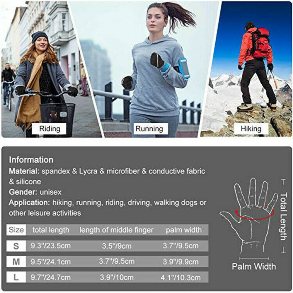 STONESKY Anti-slip Running Cycling Sports Gloves Touch Screen Gloves Winter Gloves US