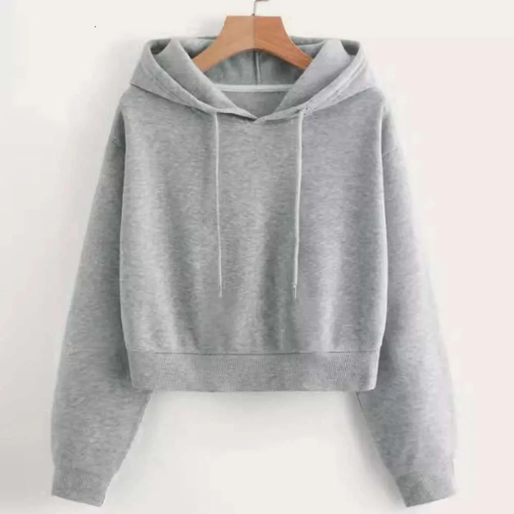 Fashionable Casual Sports Sweet Cool Style New Trend Clean Color Hooded Sixteen Short Hoodie