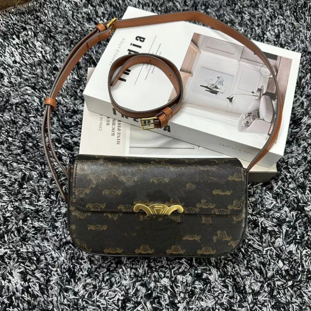 designer purse triomphes bag shoulder bag backpack designer luxury bag leather printing designer purse saddle bag