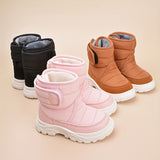 Cozy Girls Solid Snow Boots - Warm Fleece Lined, Non-Slip, Plush Comfy Ankle Boots for Outdoor Hiking, Trekking, and Winter Activities - Soft, Breathable, Water-Resistant, and Easy to Clean