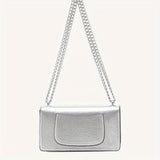 Solid Color Square Shoulder Chain Bag, All-Match Trendy Wallet, Women's Faux Leather Bag