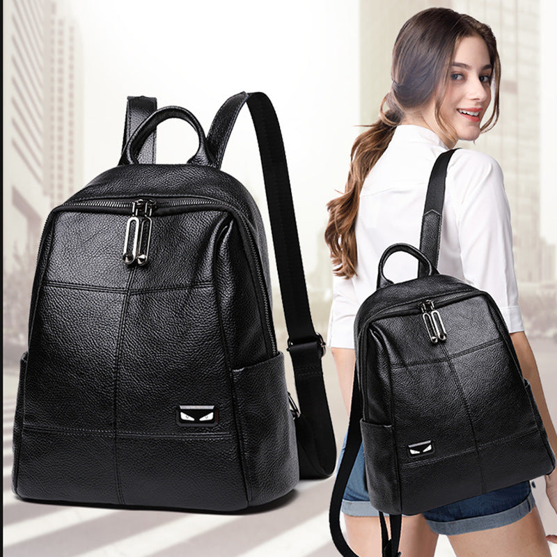 2025 Korean version backpack college style girl, large capacity anti-theft cowhide backpack women's bag wish source, agent to join