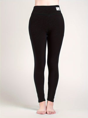 Fleece Liner Soft Yoga Pants, High Waist Stretchy Slim Fit Yoga Leggings, Women's Activewear