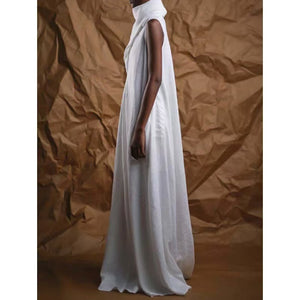 Goosudu Casual High Neck Solid Color Sleeveless Large Pocket Low Crotch Jumpsuit