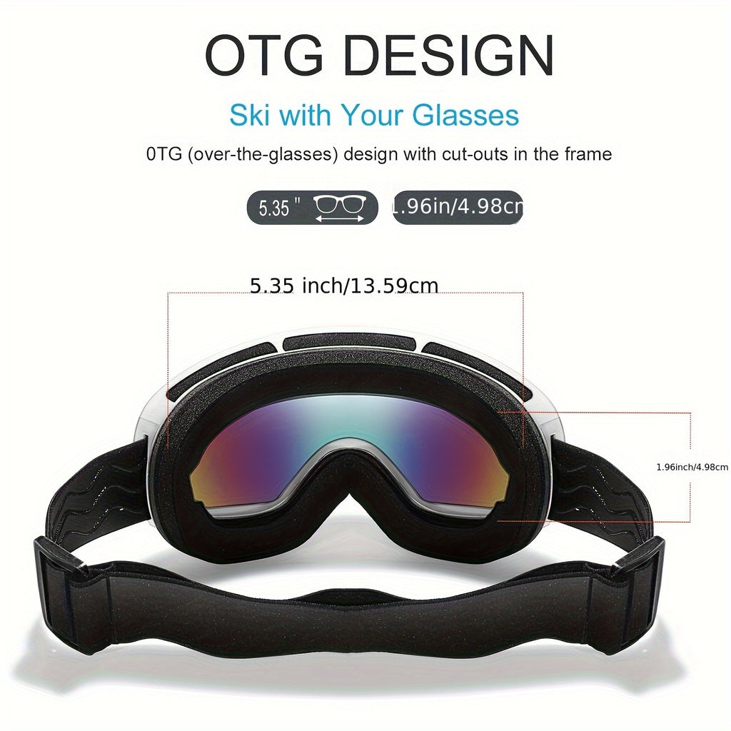 Winter Sports Goggles with Night Vision & Protection - Anti-Fog, Interchangeable Lens for Skiing, Snowboarding & Outdoor Adventures - Perfect Christmas & New Year's Gift, for Winter