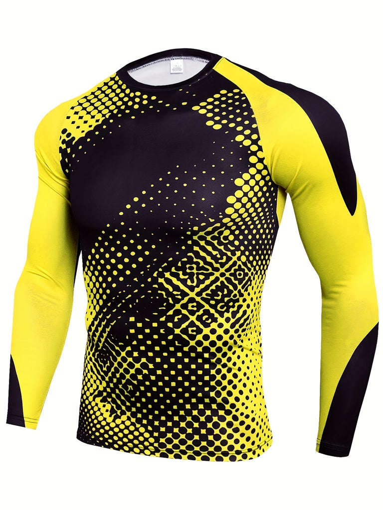 High Performance Men's Quick Dry Sports Shirt - Moisture Wicking, Breathable, Compression Base Layer for Outdoor Gym, Running, and Fitness