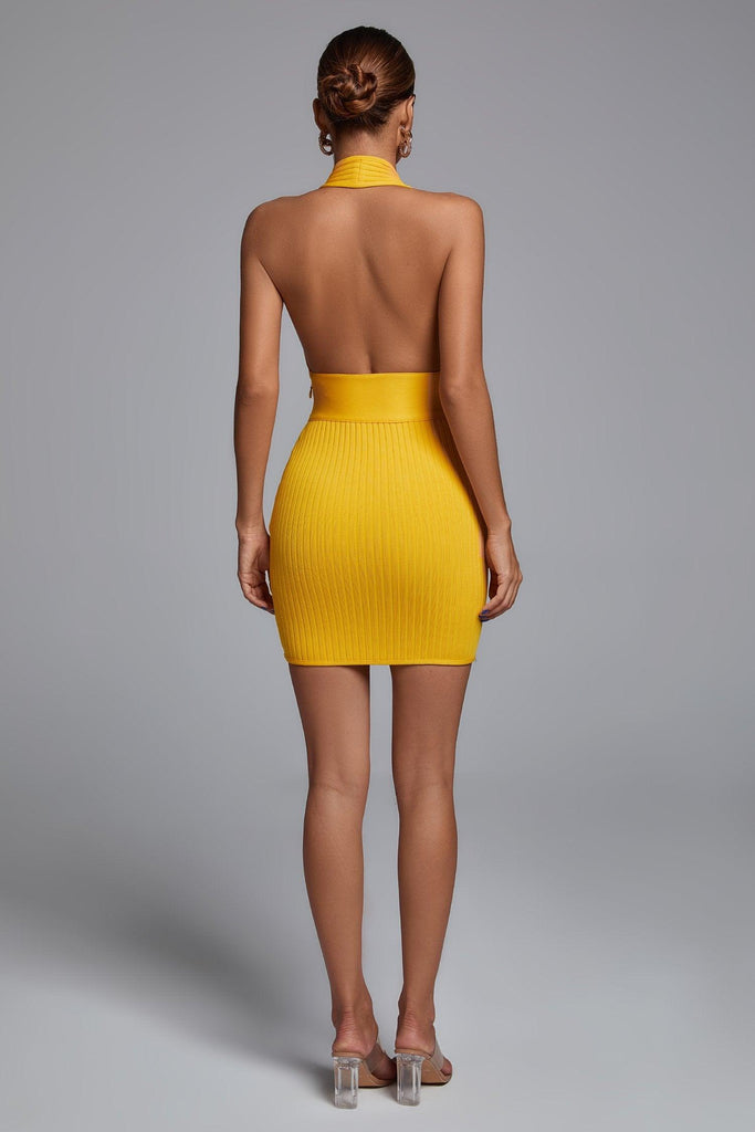 goosudu Emmet Tangerine Bandage Mini Dress