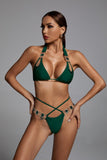 goosudu Crystal Diamond Bikini - Green