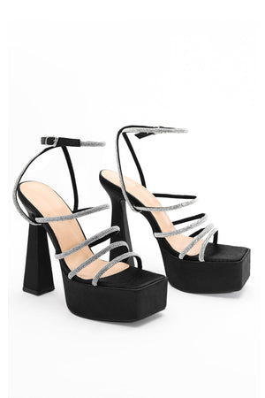 goosudu Fesila Diamante Strappy Platform Pumps