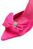 goosudu Glylah Bow Diamante Strappy Stiletto Sandals