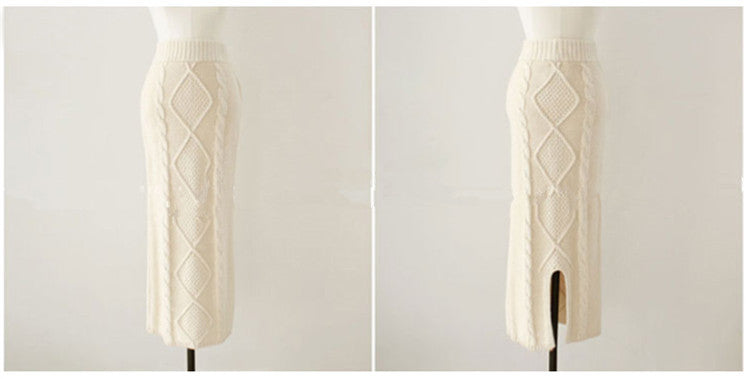 goosudu High Quality Autumn Winter Women Knitted 2 Piece Set  Batwing Sleeve Loose Tops+Slim Bodycon Skirt Female Sweater Suits