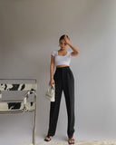 woloong Spring New Office Lady High Quality Elegant Casual Fashion Wide Leg Woman Female Pants Hot Sales