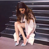 woloong  Newest  Cinderella Shoes Rhinestone High Heels Women Pumps Pointed toe Woman Crystal Party Wedding Shoes 5cm/7cm/9cm