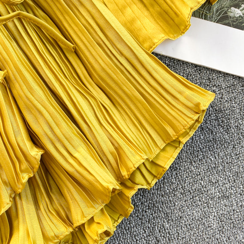 New Women Blouse V-neck Poplin Three Quarter Flare Sleeves Slim Blouse Ladies Casual Flounced Solid Draped Shirt Tops