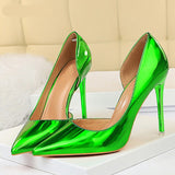 woloong New Fashion Patent Leather Office Pumps High Heels Shoes Women Sexy Pointed toe Shallow Party Wedding Shoes