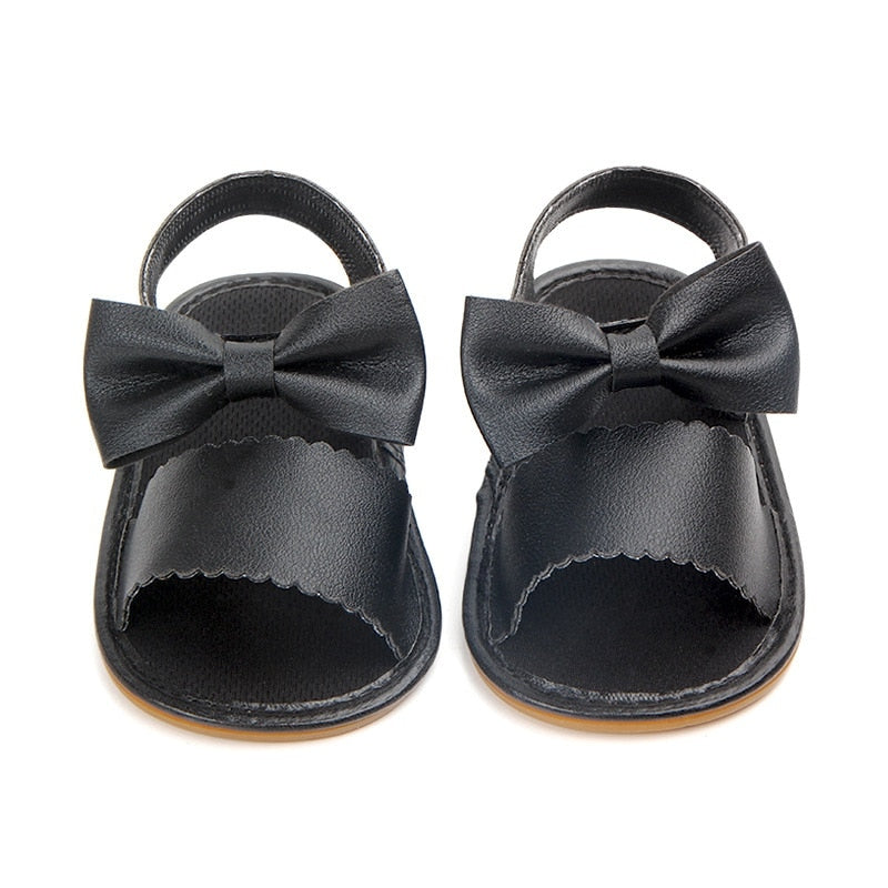woloong Fashion Newborn Infant Baby Girls Princess Shoes Bowknot Toddler Summer Sandals PU Non-slip Shoes 0-18M