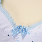 woloong  New Cotton Girl Underwear Top Push Up Bra Small Chest Decompression Comfortable Convenient Without Steel Ring Bra Teenage Girls