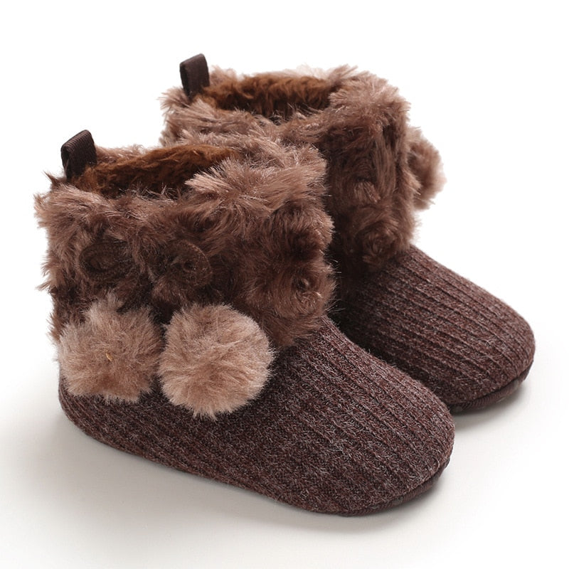 woloong Baby Winter Cute Shoes for Girls Walk Boots for Boys Star Ankle Kids Shoes Toddlers Comfort Soft Newborns Warm Knitted Booties