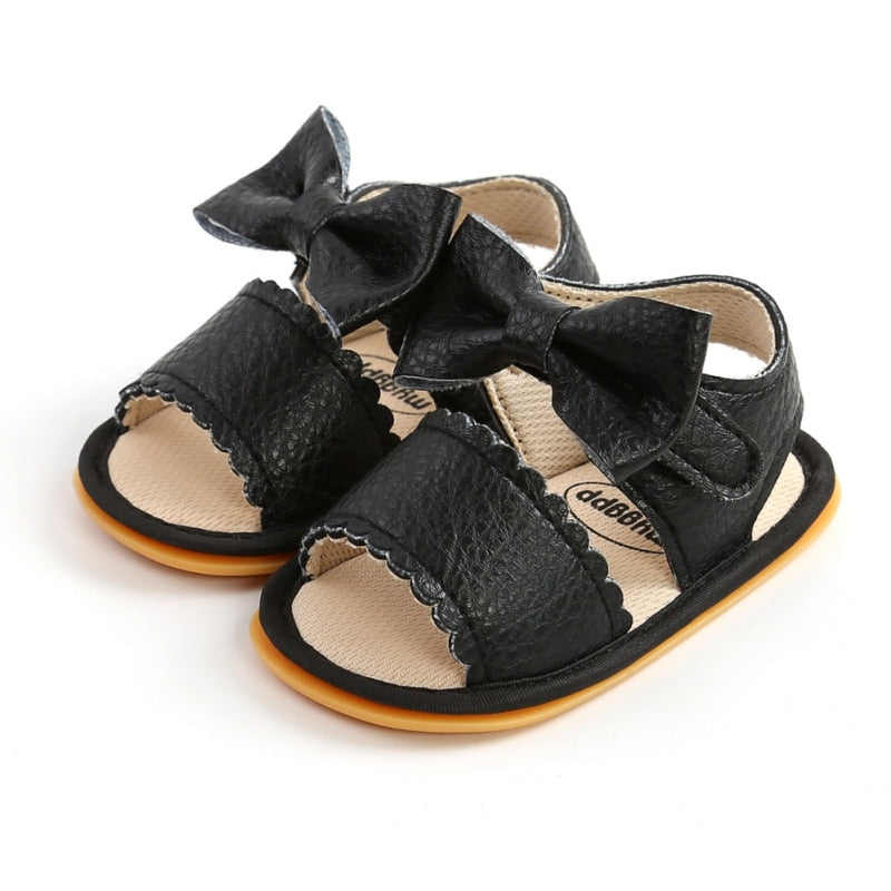 woloong Cute Newborn Infant Baby Girls Princess Shoes Bowknot Toddler Summer Sandals PU Non-slip Shoes 0-18M