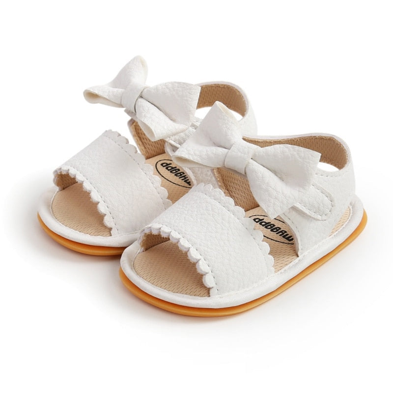 woloong Cute Newborn Infant Baby Girls Princess Shoes Bowknot Toddler Summer Sandals PU Non-slip Shoes 0-18M