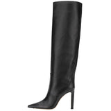 woloong Big size 34-45 New brand women boots pointed toe stiletto high heels boots sexy knee high boots women nightclub shoes