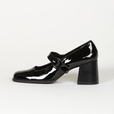 woloong Woman‘s New Mary Janes Shoes Genuine Leather Shallow Square heel Pumps Buckle Strap Round Toe Lady Footwear