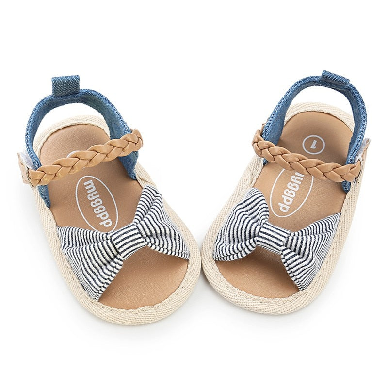 woloong Fashion Newborn Infant Baby Girls Princess Shoes Bowknot Toddler Summer Sandals PU Non-slip Shoes 0-18M