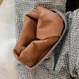 woloong New Crystal Shoes Woman Pointed Toe Over Knee High Boots Sexy Rhinestone Chunky Spike Heel Boots Ladies Shoes Botas Mujer