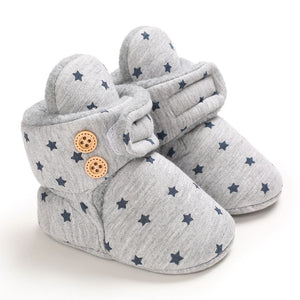 woloong Baby Winter Cute Shoes for Girls Walk Boots for Boys Star Ankle Kids Shoes Toddlers Comfort Soft Newborns Warm Knitted Booties
