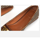 woloong  New Genuine Leather Women Shoes Fashion Tassel Beads Spring Pump Square Toe Slip-On Casual Shoes Thick Heel Size 35-42 Handmade