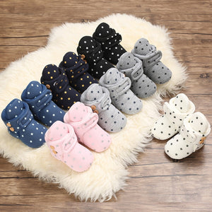 woloong Baby Winter Cute Shoes for Girls Walk Boots for Boys Star Ankle Kids Shoes Toddlers Comfort Soft Newborns Warm Knitted Booties
