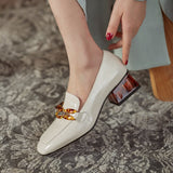 woloong  Women  High Heels Shoes Genuine Leather Round Toe Shoes for Women Genuine Leather Newest Party Basic Shoes Woman