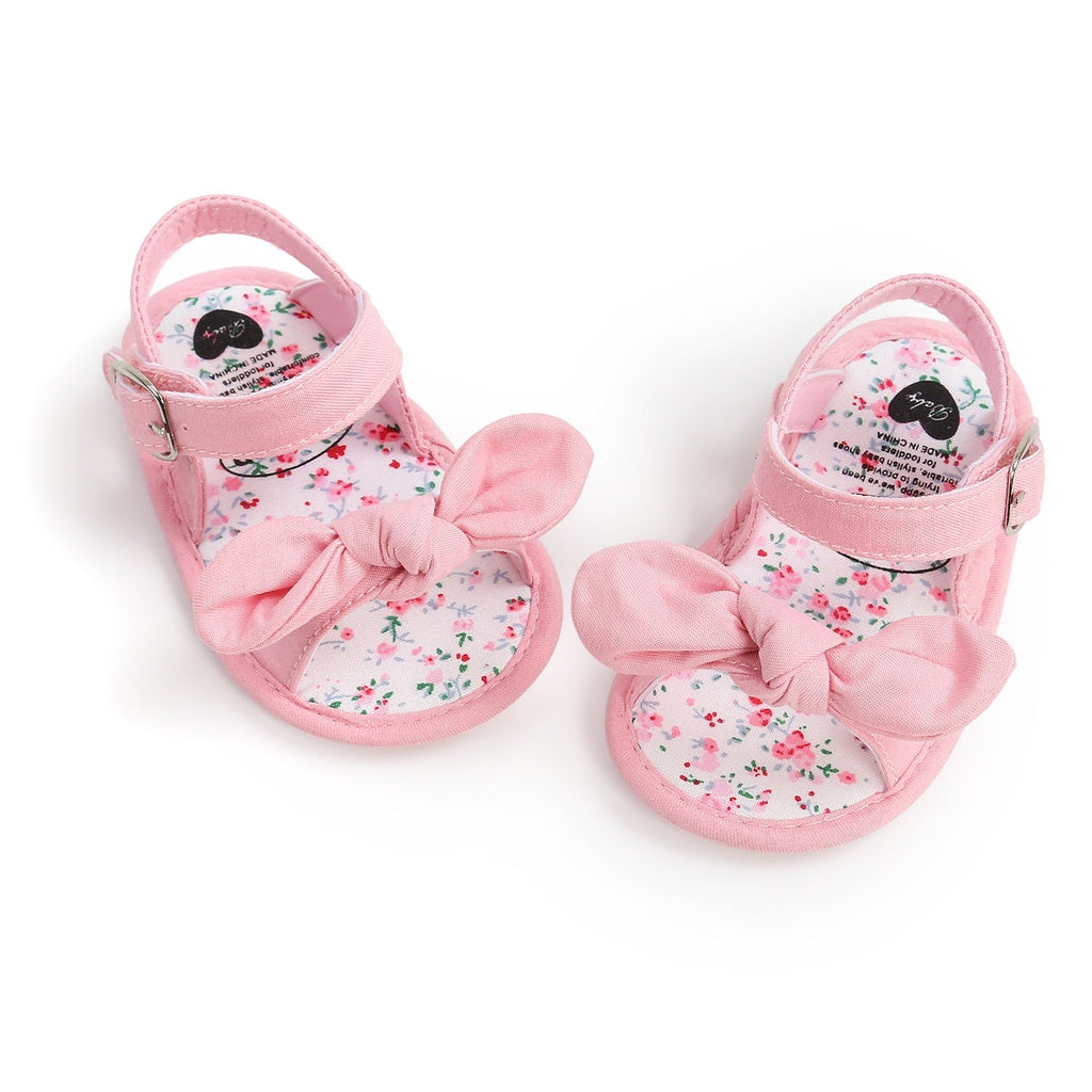 woloong Fashion Newborn Infant Baby Girls Princess Shoes Bowknot Toddler Summer Sandals PU Non-slip Shoes 0-18M