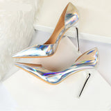 woloong New Fashion Patent Leather Office Pumps High Heels Shoes Women Sexy Pointed toe Shallow Party Wedding Shoes