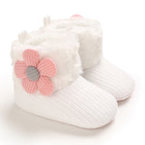 woloong Baby Winter Cute Shoes for Girls Walk Boots for Boys Star Ankle Kids Shoes Toddlers Comfort Soft Newborns Warm Knitted Booties