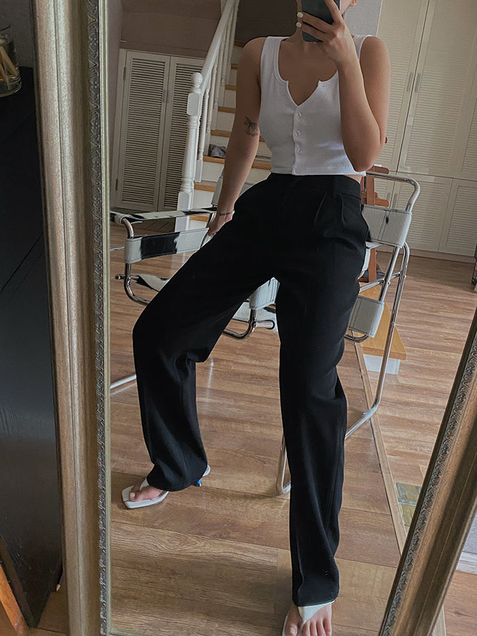 woloong Spring New Office Lady High Quality Elegant Casual Fashion Wide Leg Woman Female Pants Hot Sales