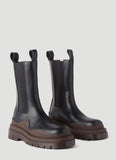 woloong New brown Martin boots platform high boots Chelsea boots for men and women high top boots