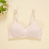woloong  New Cotton Girl Underwear Top Push Up Bra Small Chest Decompression Comfortable Convenient Without Steel Ring Bra Teenage Girls