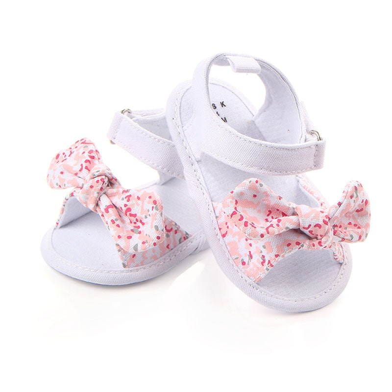 woloong Fashion Newborn Infant Baby Girls Princess Shoes Bowknot Toddler Summer Sandals PU Non-slip Shoes 0-18M