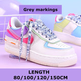 goosudu   Flat Shoelaces Rainbow Colour Shoe Laces Casual Canvas Shoes Colorful Shoelace Print Gradient Suitable for All Unisex 1 Pair