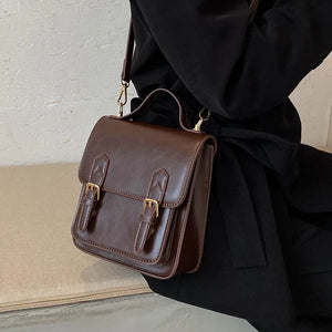Elegant Female Solid color Tote bag New High quality PU Leather Women's Designer Handbag Vintage Shoulder Messenger Bag