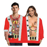 Christmas Sweater holiday spoof 3D digital printing couples two-piece double sweater loose lovers Funny Autumn Winter Clothing New Year