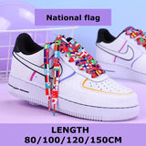 goosudu   Flat Shoelaces Rainbow Colour Shoe Laces Casual Canvas Shoes Colorful Shoelace Print Gradient Suitable for All Unisex 1 Pair