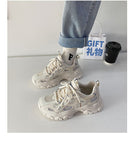 woloong  Spring New Reflect Vulcanize Shoes Light Platform Daddy Shoes Woman Harajuku Joker Wind Sneakers for Female Casual Shoes