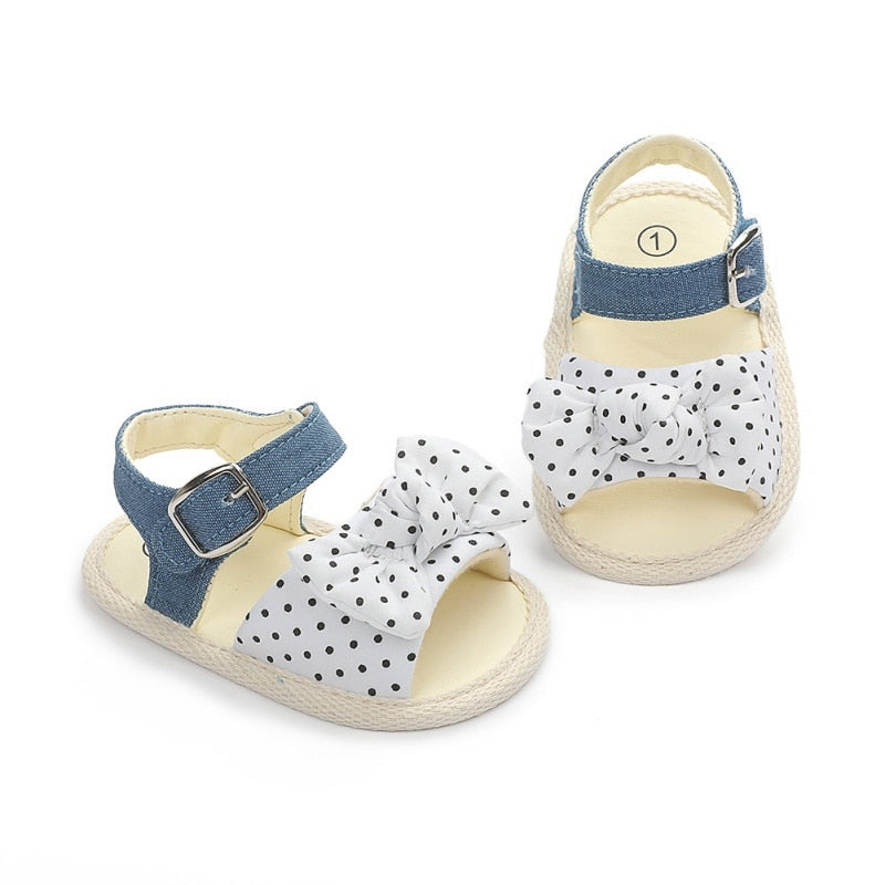 woloong Fashion Newborn Infant Baby Girls Princess Shoes Bowknot Toddler Summer Sandals PU Non-slip Shoes 0-18M