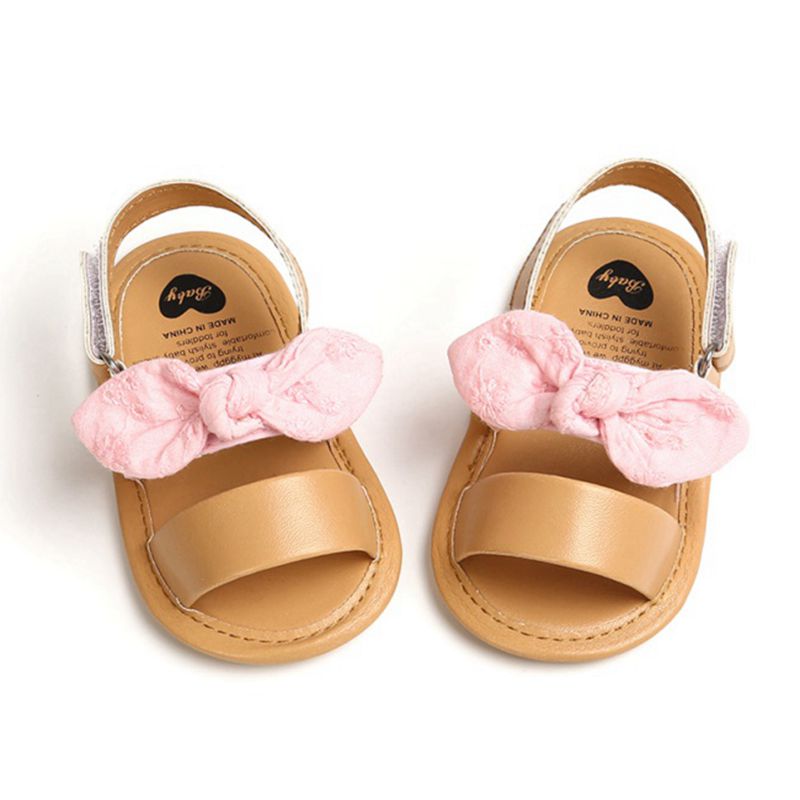 woloong Fashion Newborn Infant Baby Girls Princess Shoes Bowknot Toddler Summer Sandals PU Non-slip Shoes 0-18M