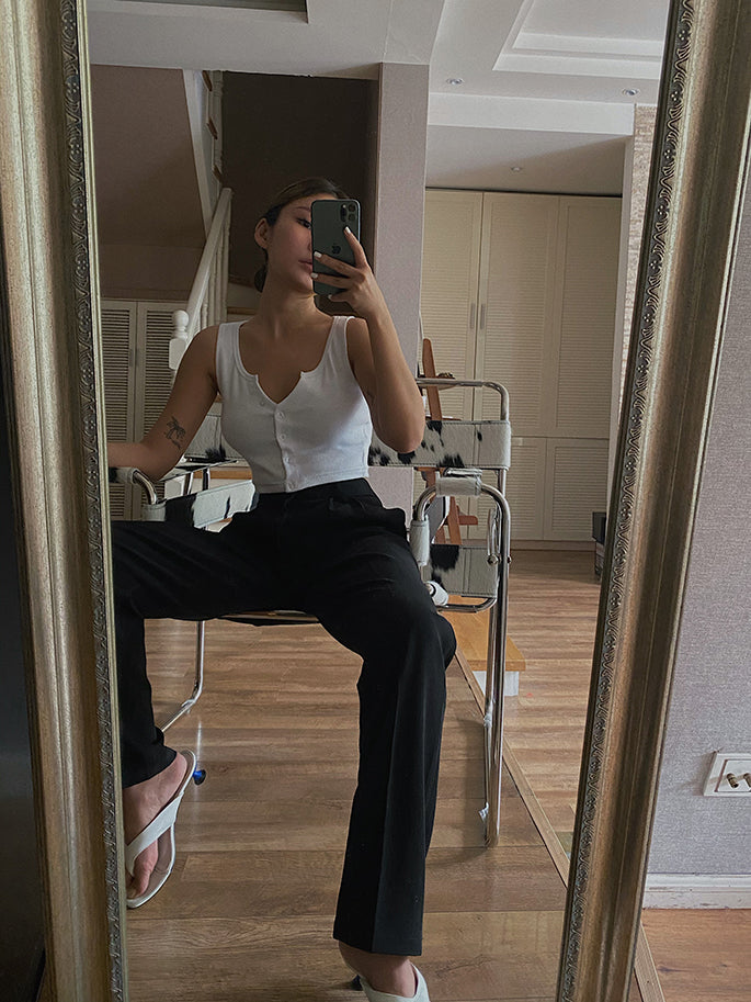 woloong Spring New Office Lady High Quality Elegant Casual Fashion Wide Leg Woman Female Pants Hot Sales