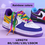 goosudu   Flat Shoelaces Rainbow Colour Shoe Laces Casual Canvas Shoes Colorful Shoelace Print Gradient Suitable for All Unisex 1 Pair