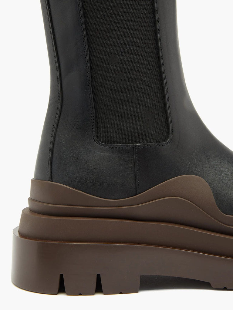 woloong New brown Martin boots platform high boots Chelsea boots for men and women high top boots